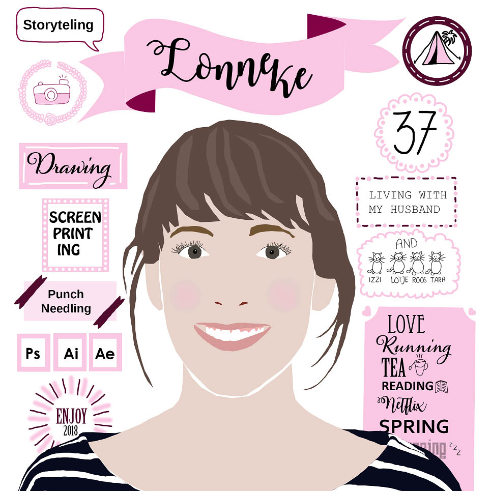 Illustration made in photoshop to tell something about me, Lonneke