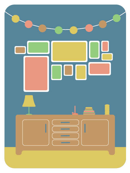 Illustrion of my living room in illustrator